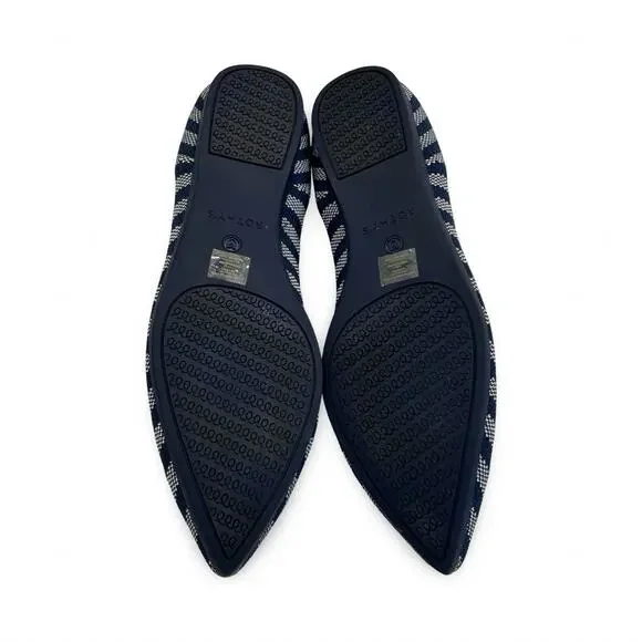 Rothys The Point Flats Womens Size 10 Blue Riviera Stripe Knit Pointed Toe - Picture 6 of 7